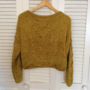 Forever 21 oversized crop chenille sweater